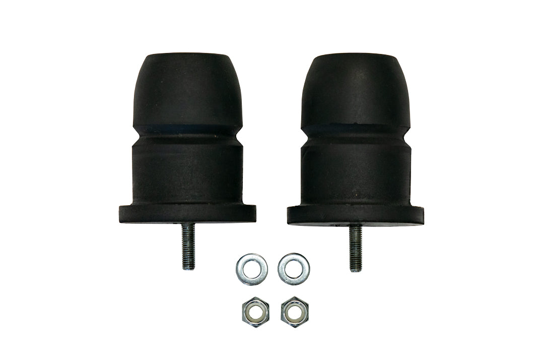 BUMP BUDDIES FRONT JOUNCE STOPS - SPRINTER 2WD (2007+ 2500 and 3500) pair of black rubber bumpers and nuts designed for smooth, progressive bottom-out resistance.