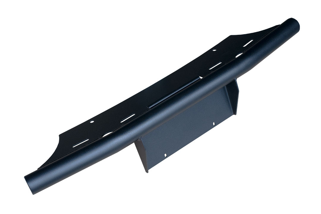Front Step Light Bar - Sprinter (2019+) by Van Compass, a black metal mount with holes for auxiliary lighting, designed for 2019+ Sprinter VS30 vans.