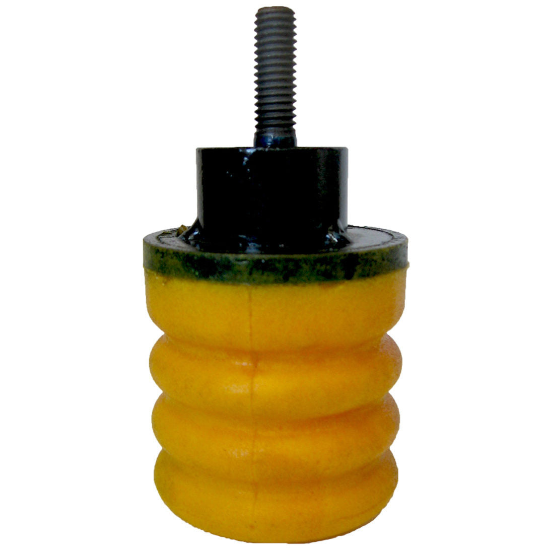 SUMO SPRING FRONT BUMP STOPS - SPRINTER (1994-2006 2500 and 3500) PAIR, showing a close-up of the yellow bump stop with a black base and integrated screw.