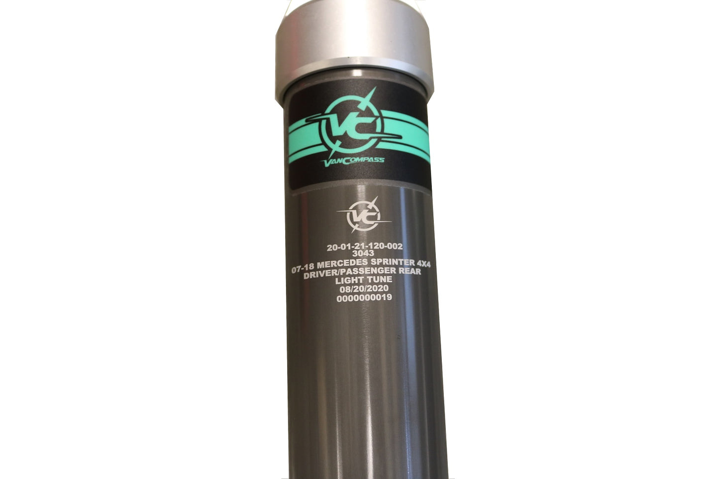 FALCON 2.1 MONOTUBE REAR SHOCKS - SPRINTER 4x4 (2015-2018 2500) PAIR, featuring a black and silver canister with a white label, designed to enhance vehicle stability and comfort.