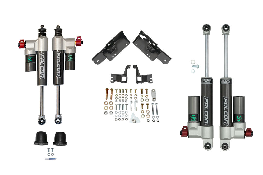 Close-up of VAN COMPASS STAGE 2.3 DUALLY SYSTEM - SPRINTER AWD, 4X4 (2015-Present 3500) featuring Falcon 3.3 adjustable shock absorbers.