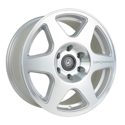 Van Compass Slice Wheel, Silver Machined, 17X8, 30Mm Offset, 6X130 Bc - Sprinter 2500, 07-Up