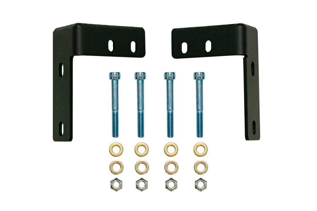 Black metal bracket with screws and bolts, part of the Opti-Rate Replacement Leaf Springs for Sprinter 3500 4x4 (Pair).